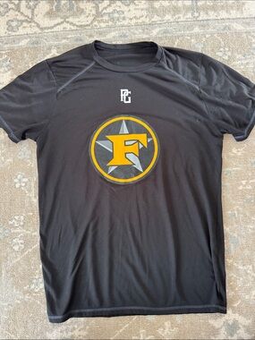 Perfect Game Black Athletic Graphic Tee with Yellow Five Star Logo